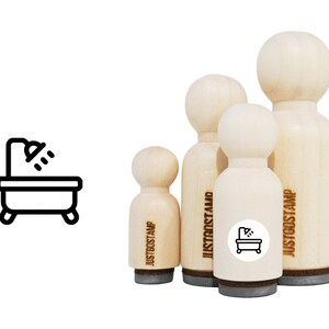 Bath Rubber Stamp - Laser Engraved Rubber Stamp for Crafting, Stamping, Planners