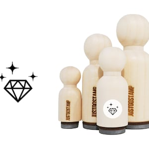 Diamond Rubber Stamp - Laser Engraved Rubber Stamp for Crafting, Stamping, Planners