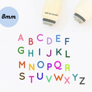 Alphabet Rubber Stamp - Φ 8mm Mini Stamp - Uppercase / Lowercase Letters Timbres