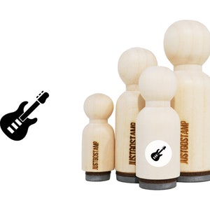 Elektrische gitaar rubber stempel - laser gegraveerd rubber stempel voor crafting, stempelen, planners