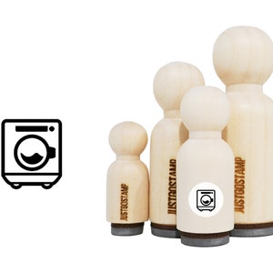 Washing Machine Rubber Stamp - Laser Engraved Rubber Stamp for Crafting, Stamping, Planners