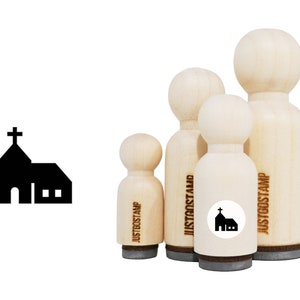 Church Rubber Stamp - Laser Engraved Rubber Stamp for Crafting, Stamping, Planners