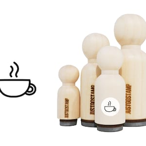Sello de goma de té y café - Sello de goma grabado con láser para artesanía, estampado, planificadores