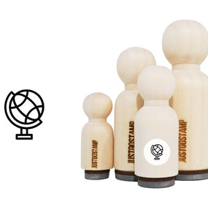 Globe Rubber Stamp - Tampon en caoutchouc gravé au laser pour l’artisanat, l’estampage, les planificateurs - Timbre de géographie - Timbre de voyage