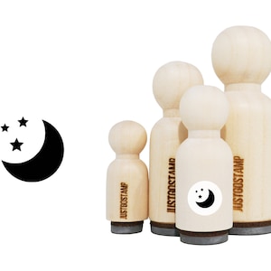 Moon Star Rubber Stamp - Laser gegraveerde rubberen stempel voor crafting, stempelen, planners