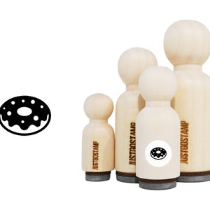 Donut Rubber Stamp - Laser Engraved Rubber Stamp for Crafting, Stamping, Planners