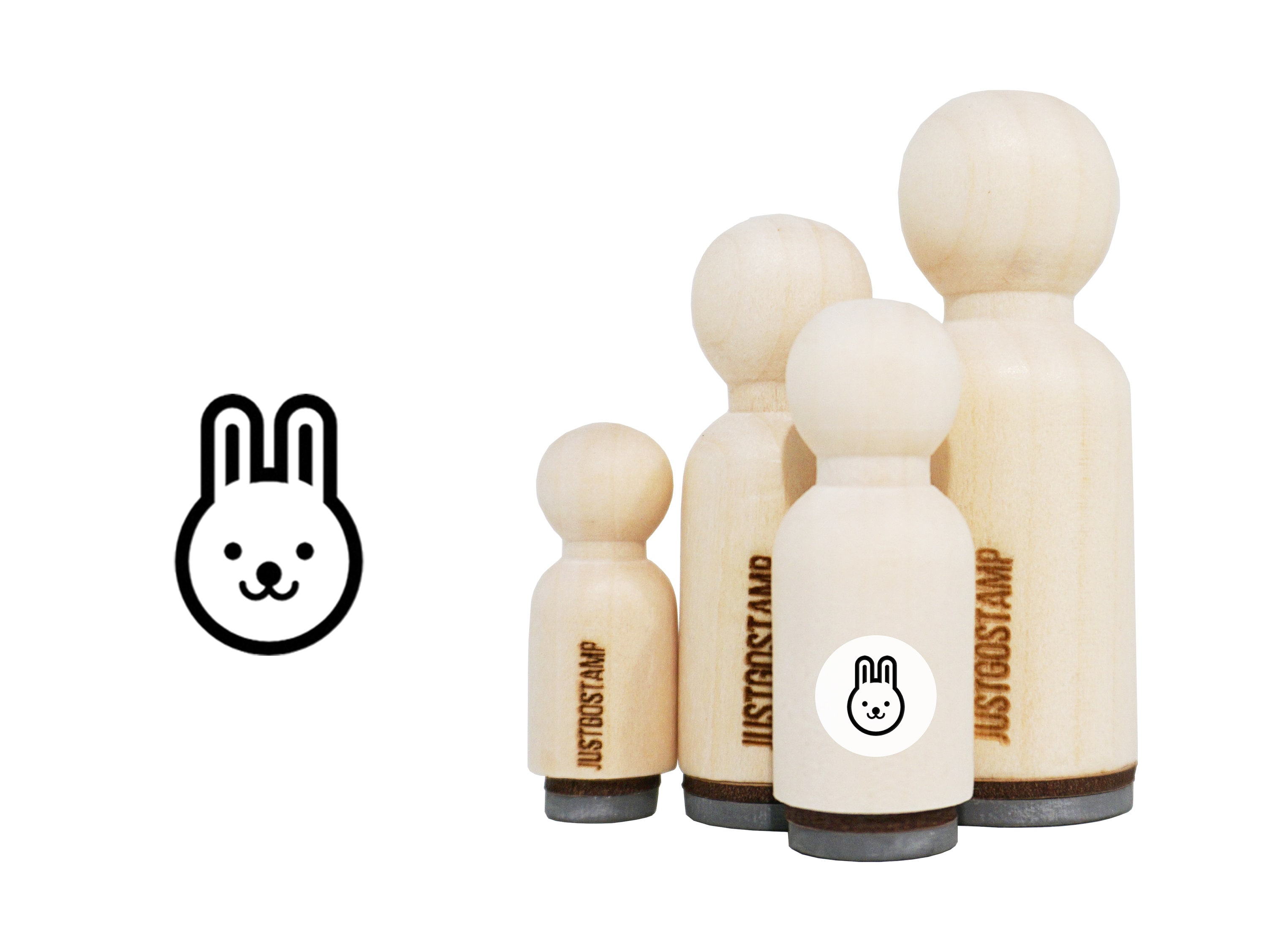 Red Ink Rabbit Stamp Rabbit Rubber Stamp - Laser Engraved Rubber Stamp for Crafting ...
