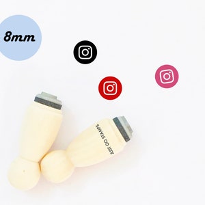 Instagram Social Media Stempel - Φ8mm Ministempel - Social Media Stempel, APP Stempel
