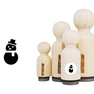 Snowman Rubber Stamp - Laser Engraved Rubber Stamp for Crafting, Stamping, Planners - Winter Stamp