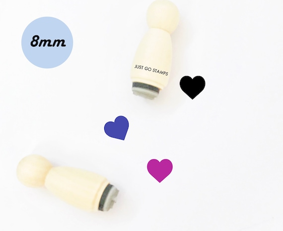 flying hearts design Loveletter rubber stamp three hearts rubber stamp mini rubber stamp tiny rubber stamp