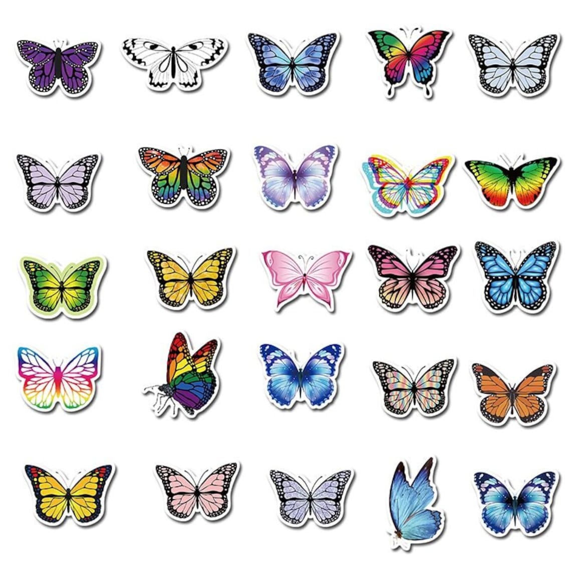 Aesthetic Colorful Butterfly Stickers Sticker Etsy