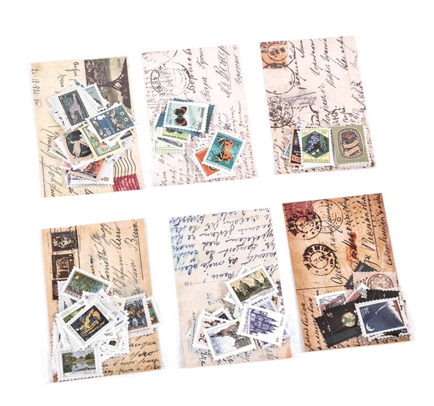 Mixed Vintagestyle Postage Stamp Kits Postage Stamp Art Etsy Canada