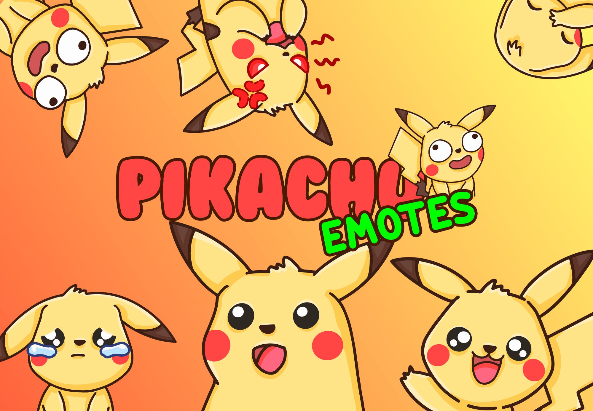 6 Cute Pikachu Twitch Emotes Etsy