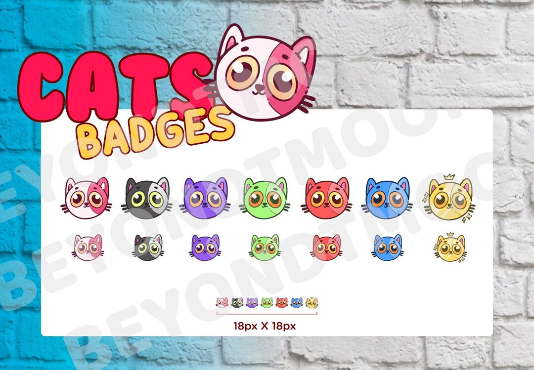 7 Cats Badges Etsy
