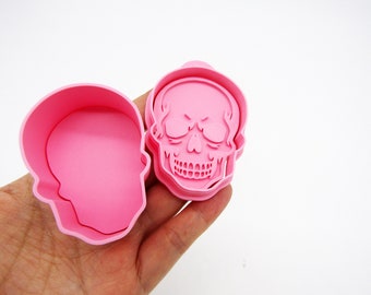 Molde para cake pops de Halloween con forma de calavera (estampador incluido)