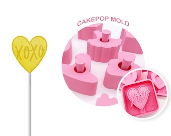 XO Heart Cake Pop Mold (Embosser Included)