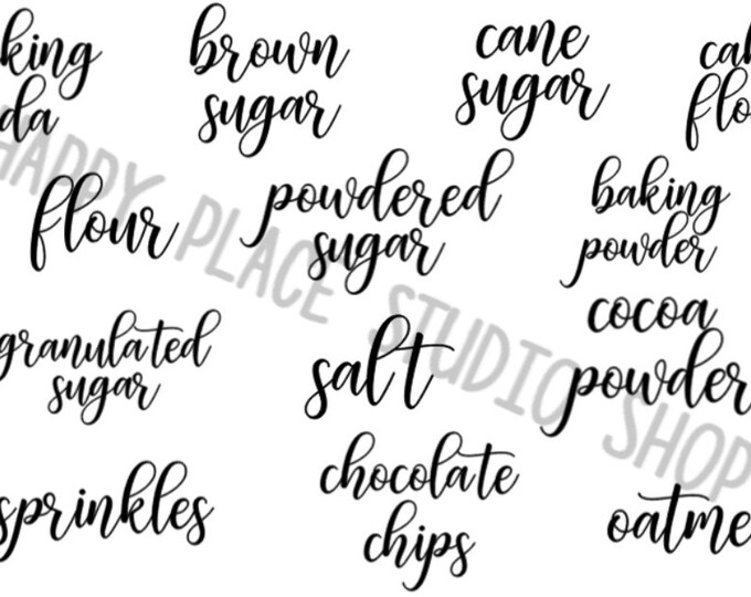 Baking Pantry Labels SVG Files Baking Instant Download SVG Etsy