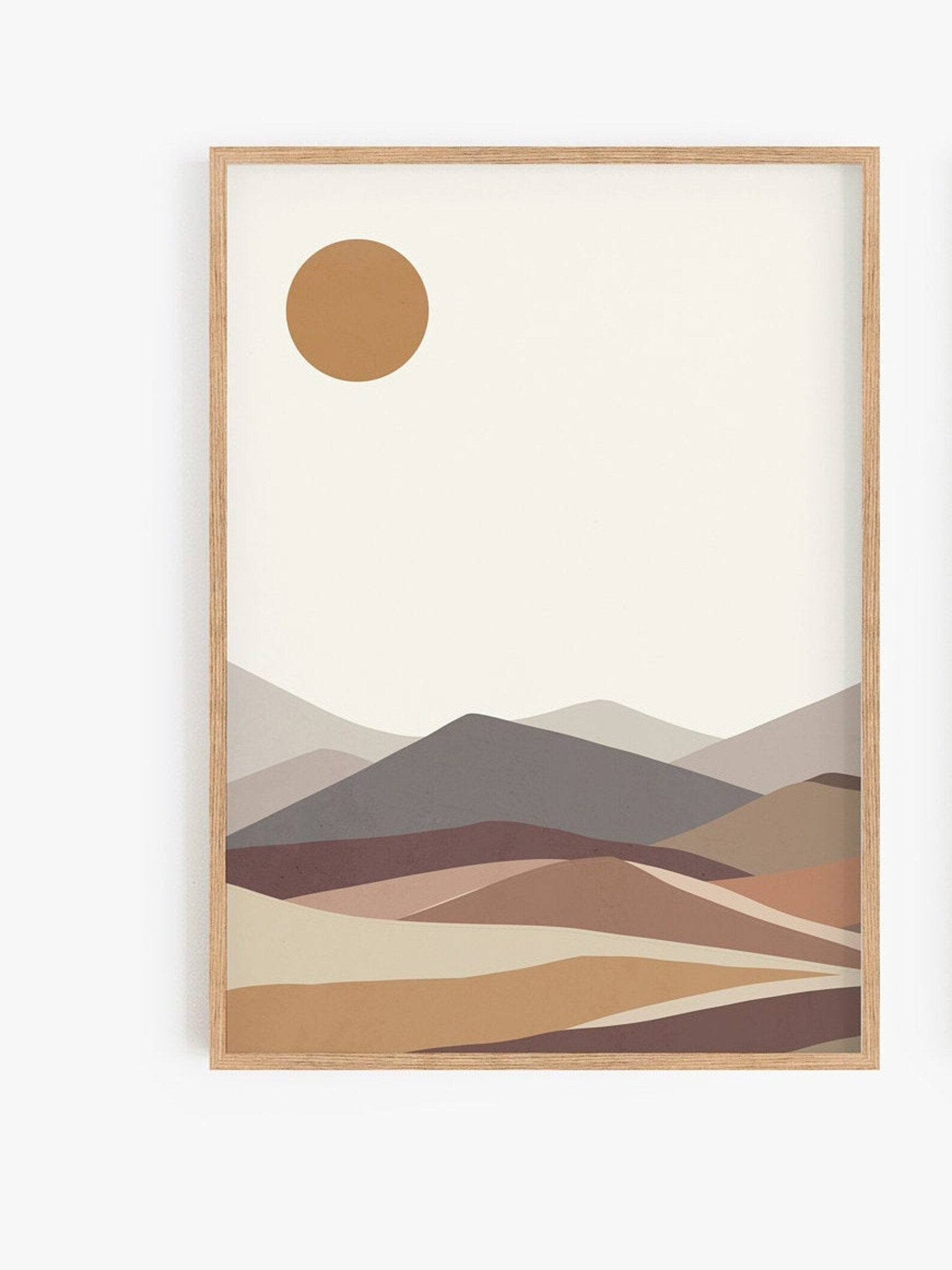 MOUNTAIN WALL ART Boho Mountain Print Earth Tone Posters Etsy