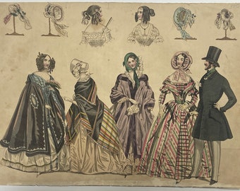 Antique French Fashion Print - Circa 1880's