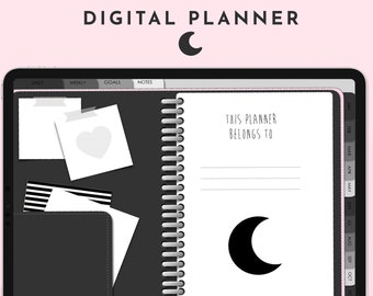 Planejador Digital Lua Crescente | GoodNotes, Notabilidade, Planejador Diário, iPad |