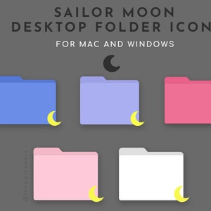 Sailor Moon Themed Desktop Folder Icons | Mac Folder Icons, Windows Desktop Icons, Sailor Moon
