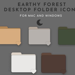 Earthy Forest Desktop Folder Icons | Mac Folder Icons, Windows Desktop Icons