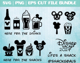 Mickey Here for the Snacks/ Drinks SVG | EPS | PNG Bundle