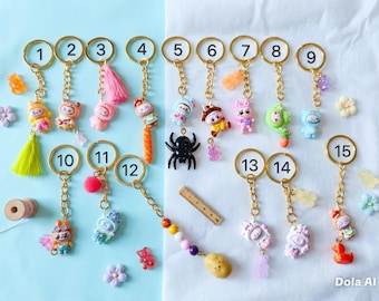 Kawaii Monster Schlüsselanhänger, Pastell Gummibärchen Taschenanhänger