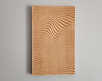 Optical illusion, High quality parametric wall decor, Modern interior design, European beech natural wood