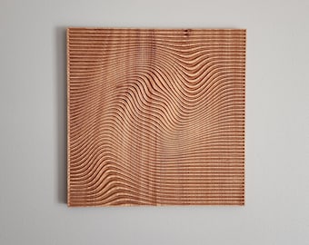 Optical illusion, High quality parametric wall decor, Modern interior design, African mahogany natural wood