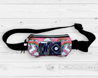 Insulin pump belt Insulin pump bag Pouch with window Diabetes pumps waist bag with window Unicorn