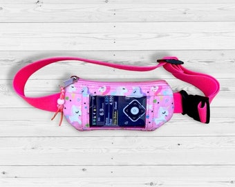 Insulin pump belt Insulin pump bag Pouch with window Diabetes pumps waist bag with window Unicorns