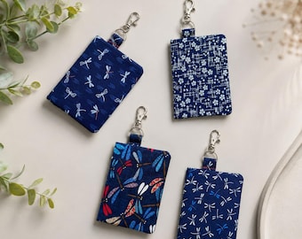 Japanese Fabric Card Holder Wallet Mini Card Holder Card Wallet Japanese Dragonfly fabric card case Gift card holder Small gift for her