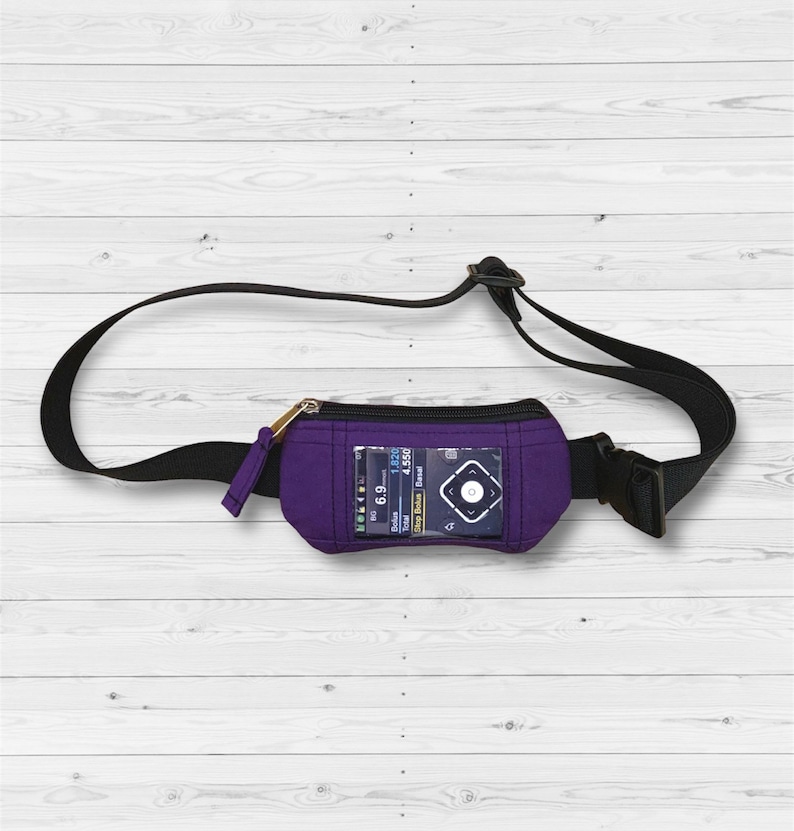 Insulin pump belt Insulin pump bag Pouch with window Diabetes pumps waist bag with window Purple