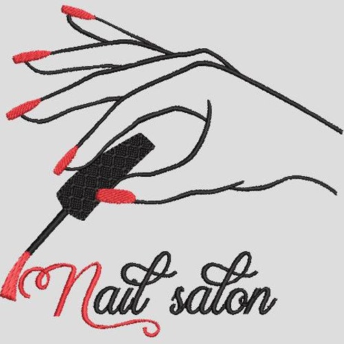 Nail Polish Machine Embroidery Design Nail Polish Etsy