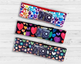 Insulin pump belt Insulin pump band Pouch with window Diabetes pumps waist belt with window Hearts