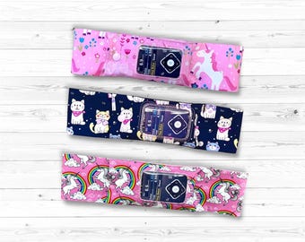 Cintura per pompa di insulina Fascia per pompa di insulina Borsa con finestra Cintura per pompe per diabete con finestra Unicorni