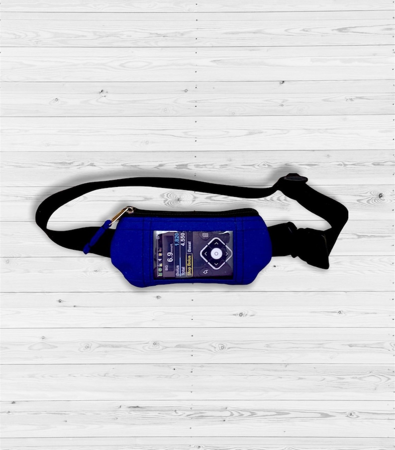 Insulin pump belt Insulin pump bag Pouch with window Diabetes pumps waist bag with window Royal blue