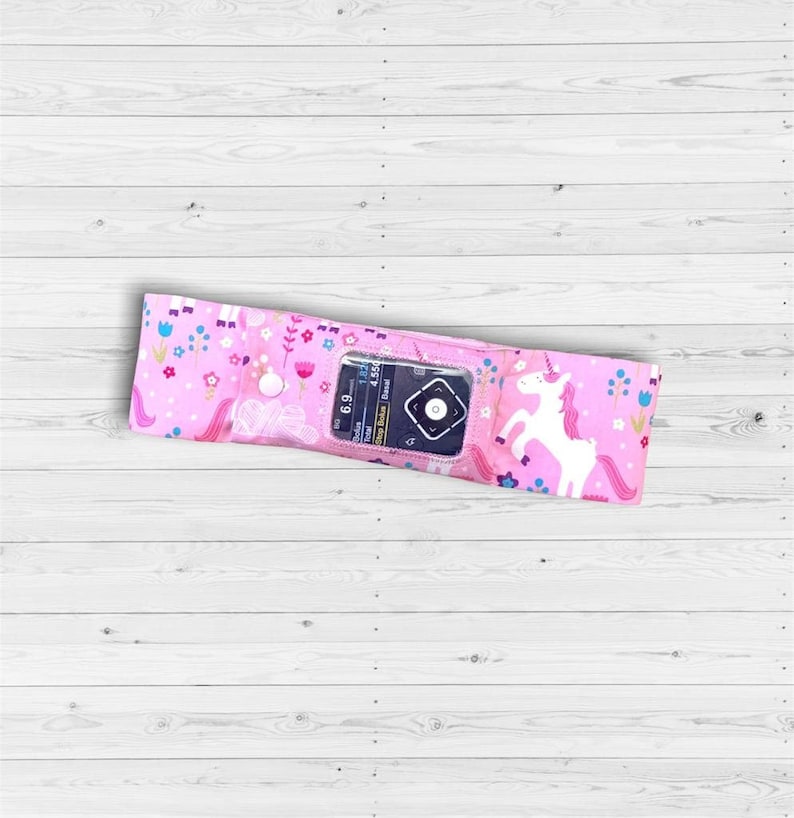 Insulin pump belt Insulin pump band Pouch with window Diabetes pumps waist belt with window Unicorns Pink