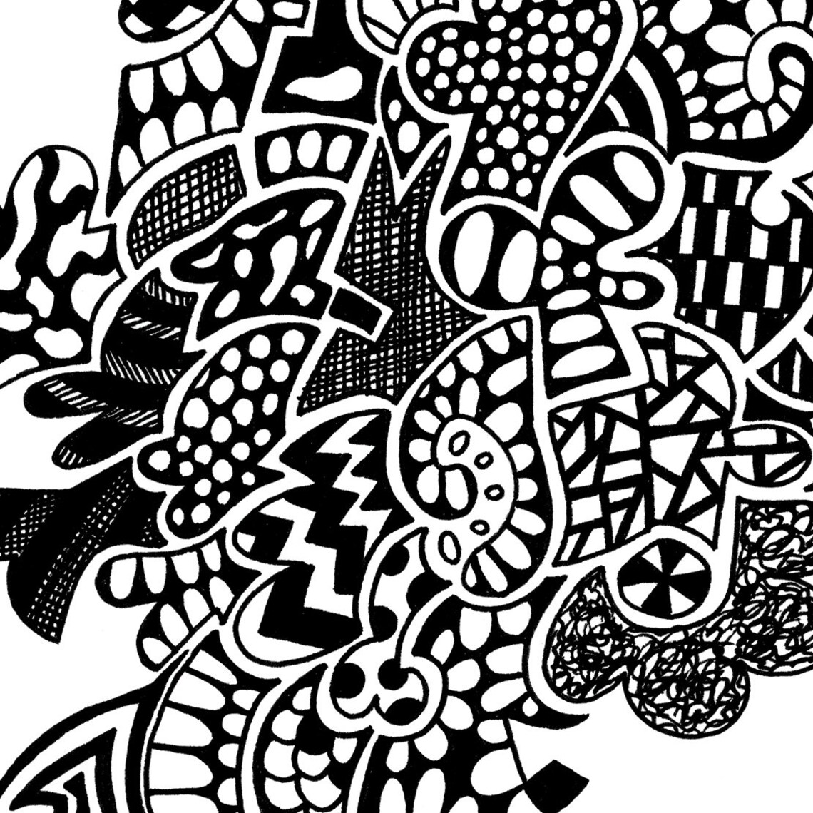 BLACK and WHITE ABSTRACT A4 Art Print Handmade Art Print Etsy