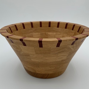 White oak segmented bowl with bloodwood accents