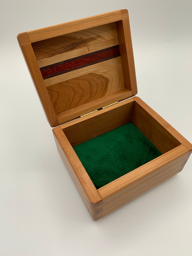 wenge and bloodwood Cherry jewelry box with maple