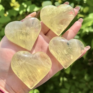 2,4" natuurlijk citrien hart steenhouwen, kristalkwarts hart, helende palmsteen, handgesneden, reiki healing kristal, woondecoratie, kristallen geschenken