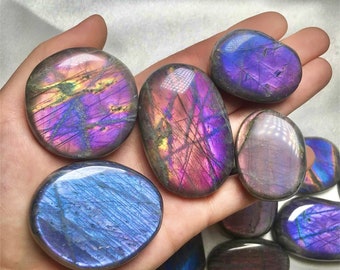 3PCS Wonderful Quality Labradorite Oval Shape Cabochon Loose Gemstone,Crystal Quartz Stone,Beautiful Blue Fire Labradorite For Jewelry.!!