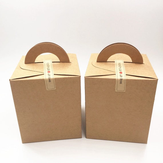 20pcs Kraft Paper Brown Handmade Cake Packing Box, Wedding Party Favor DIY  Candy Cookies Gift Boxes, Portable Cake Paper Box 