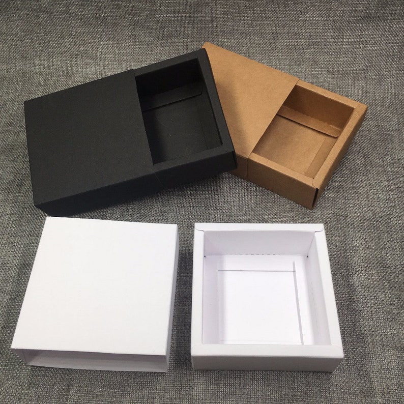 50pcs Kraft Gift Packing Boxes Blank Paper Drawer Box DIY Storage Boxes for Handmade SoapGiftsCraftsJewelryCandyCakeRose