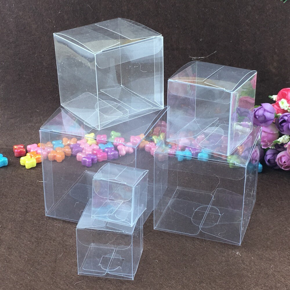 50PCS/Lot Square Plastic Clear PVC Boxes Transparent Etsy