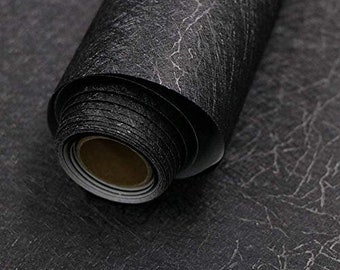 30% OFF Black Silk Wallpaper Embossed Self Adhesive Wallpaper Removable Vinyl Black Peel and Stick Wallpaper Waterproof Furniture Decor