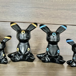 2.2-4&quot; Natural Obsidian Hand Carved Umbreon,Crystal quartz Elf,Umbreon Carving,Energy crystal,Reiki healing,Home Decor,Crystal gifts 1PC