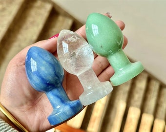 3.2"+ Natural Crystal Quartz Hand Carved Massage Stick,Crystal Cervix Wand,Crystal Penis,Energy crystal,Reiki healing,crystal decor 1PC